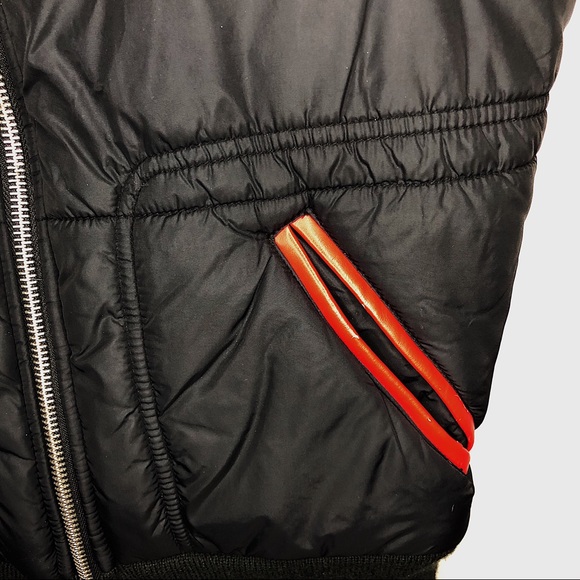 Replay Quilted Bomber Vest Black Red Jacket - Picture 8 of 8